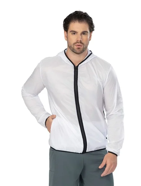 Jaqueta Corta-Vento Masculina Repelente à Água, Com Capuz e Bolsos  15467