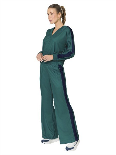 Conjunto: Blusa com decote V e Calça Pantalona  20237
