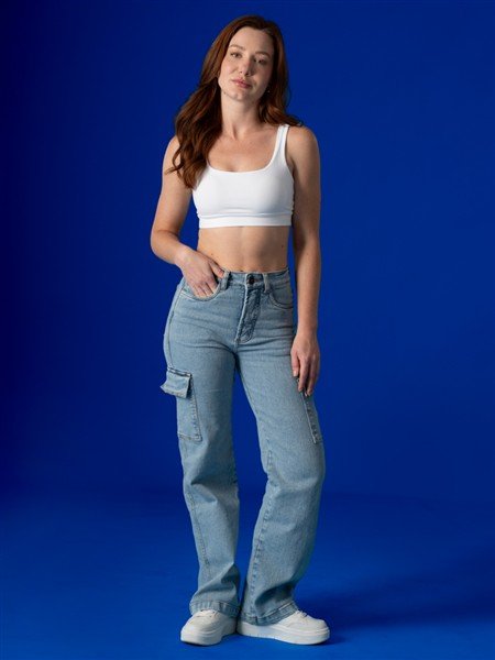 CALCA JEANS CARGO 30001