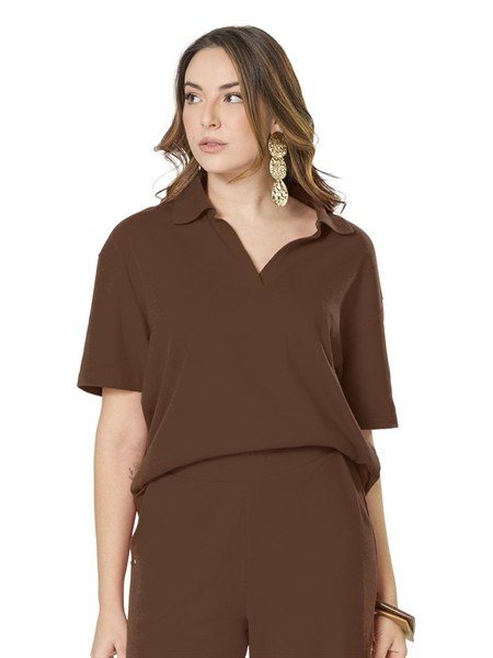 Blusa Ampla Gola Polo 54016