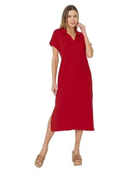 Vestido Midi com Gola Polo 55003