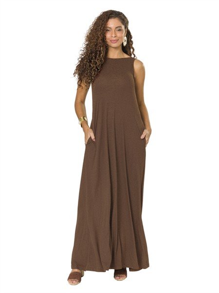 Vestido Poá Longo com Bolsos 55004