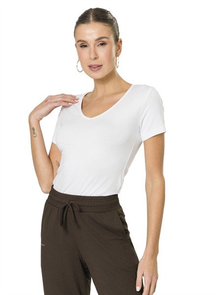Baby Look Básica com Decote V  12535
