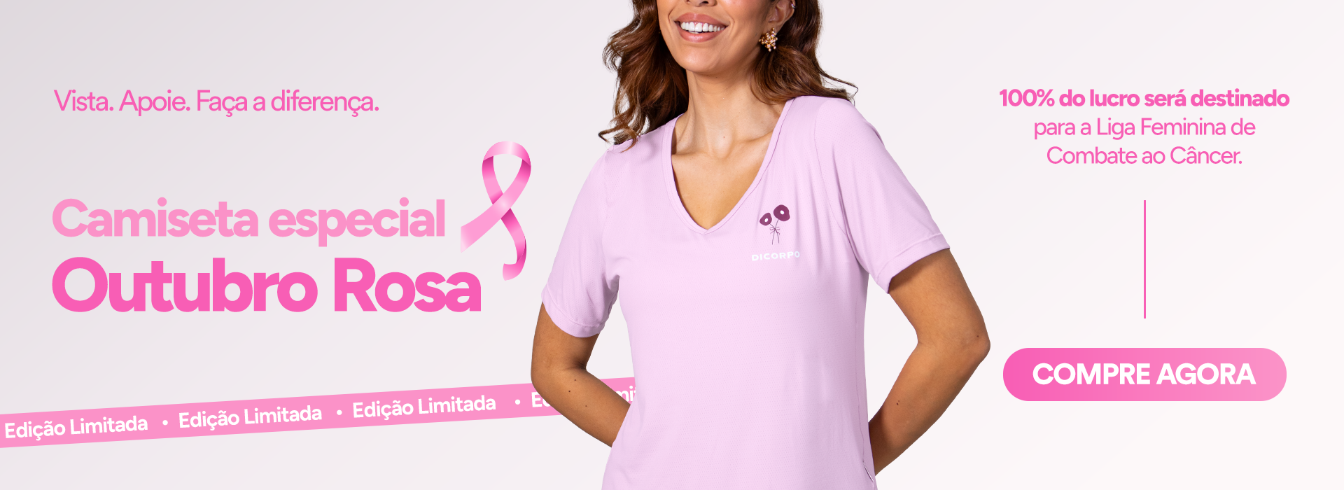 CAMISETA OUTUBRO ROSA
