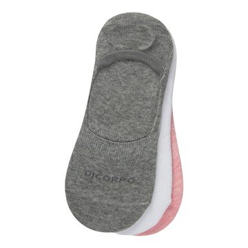 Kit Com 3 Pares De Meias Femininas Invisíveis Com Silicone No Calcanhar 