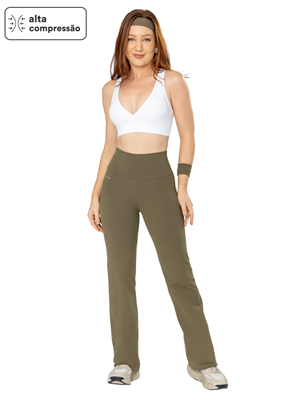 Calça Bailarina com Cós Alto Duplo em Sport Power 