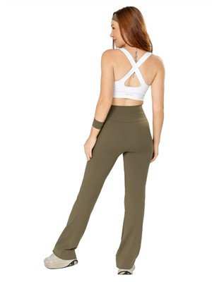 Calça Bailarina com Cós Alto Duplo em Sport Power 