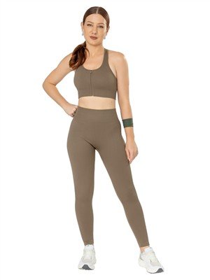 Legging Fitness Seamless Com Cós Alto Duplo 