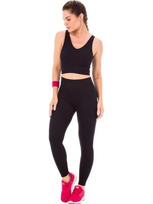 Legging Fitness Seamless Com Cós Alto Duplo 