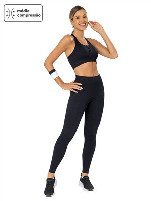 Legging Fitness Seamless Com Cós Alto Duplo 
