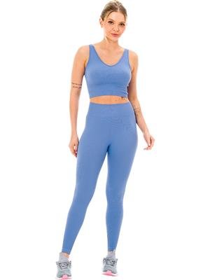 Legging Fitness Seamless Com Cós Alto Duplo 