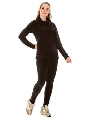 Legging de Veludo Canelado com Elástico na Cintura 