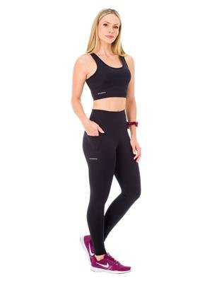 Legging Fitness Alta Compressão com Bolsos e Cós Alto Duplo | DiCorpo 