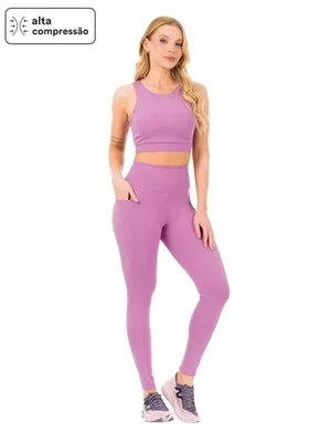 Legging Fitness Alta Compressão com Bolsos e Cós Alto Duplo | DiCorpo 