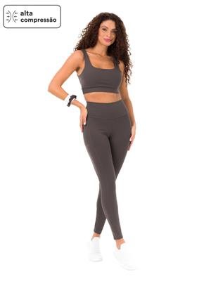 Legging de Alta Compressão com Bolsos e Cós Alto Duplo | DiCorpo 
