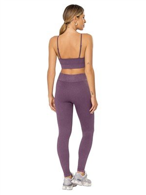 Legging Seamless com Média Compressão e Cós Alto Duplo Média 