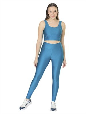 Legging com Forro no Recorte Superior, Cintura Alta e Cós Duplo 