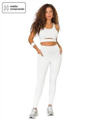 Legging com Bolsos, Cós Alto Duplo e Efeito Blackout 