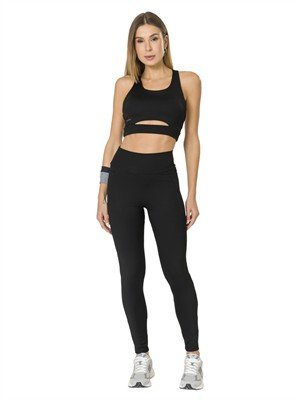 Legging com Bolsos, Cós Alto Duplo e Efeito Blackout 
