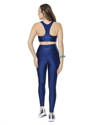 Legging com Bolsos, Cós Alto Duplo e Média Compressão 
