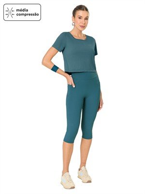 Calça Pescador com Bolsos, Cintura Alta e Cós Duplo 