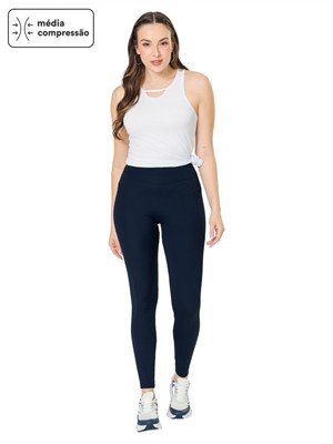 Legging com Bolsos, Cintura Alta e Cós Duplo 