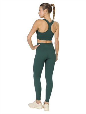 Top Fitness Feminino Seamless com Zíper Frontal, Costas Nadador e Bojo Removível 