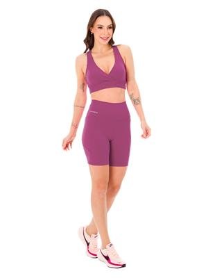 Bermuda Meia Coxa Recortada, com Bolsos e Cós Alto Duplo - ALTA COMPRESSÃO | DiCorpo 