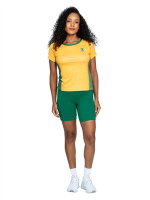 Bermuda Meia Coxa Recortada, com Bolsos e Cós Alto Duplo - ALTA COMPRESSÃO 