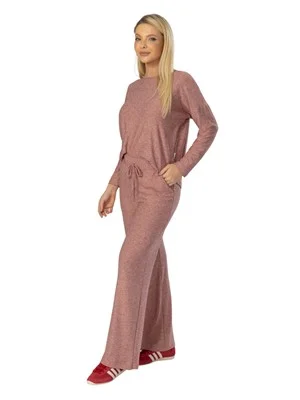 CALÇA PANTALONA DICORPO COM BOLSOS E AMARRAÇÃO 
