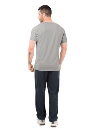 Calça Reta Masculina Dry Jacquard com Bolsos, Elástico e Amarração Interna na Cintura 