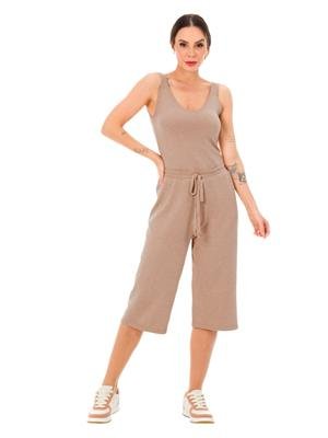 Calça Pantacourt de Tricô com Amarração na Cintura | DiCorpo 