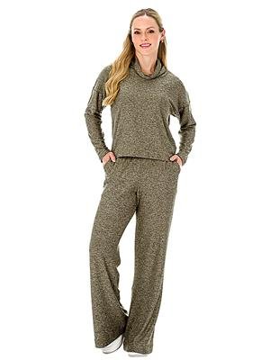 Calça Pantalona em Tricô Flanelado com Superfície Melange e Avesso Peluciado | DiCorpo 