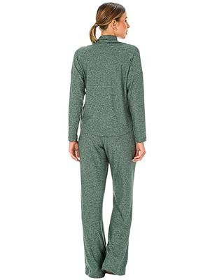 Calça Pantalona em Tricô Flanelado com Superfície Melange e Avesso Peluciado | DiCorpo 