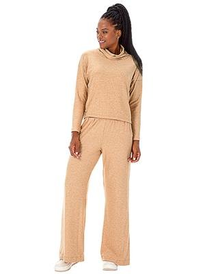 Calça Pantalona em Tricô Flanelado com Superfície Melange e Avesso Peluciado | DiCorpo 