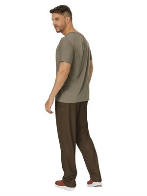 Calça Masculina com Bolsos Embutidos 