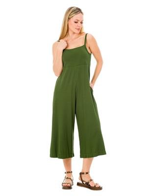 Macacão Pantacourt com Alças Finas, Bolsos e Bojo Removível | DiCorpo 