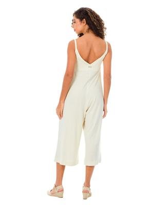 Macacão Pantacourt com Alças Finas, Bolsos e Bojo Removível | DiCorpo 