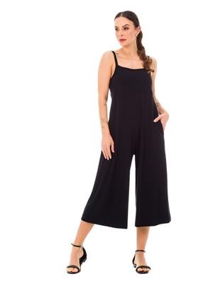 Macacão Pantacourt com Alças Finas, Bolsos e Bojo Removível | DiCorpo 