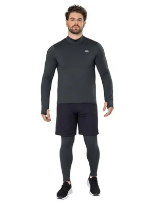 CAMISETA TÉRMICA MASCULINA DICORPO COM GOLA SUBIDA E PUNHO COM ABERTURA 