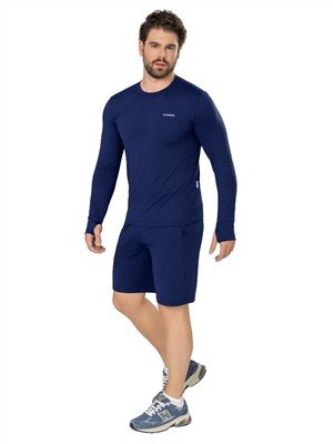 Camiseta Masculina com Aberturas nos Punhos e Proteção UV  