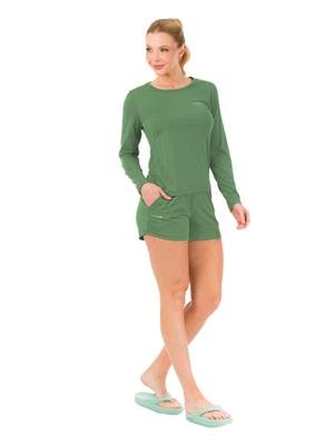 Blusa Feminina Manga Longa com Proteção UV e Decote Redondo - UV Smart 