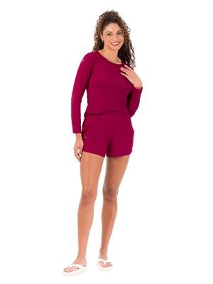 Blusa Feminina Manga Longa com Proteção UV e Decote Redondo - UV Smart 