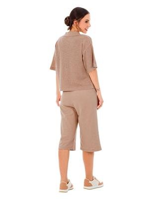 Camisa de Tricô Vazado com Decote V e Mangas Curtas | DiCorpo