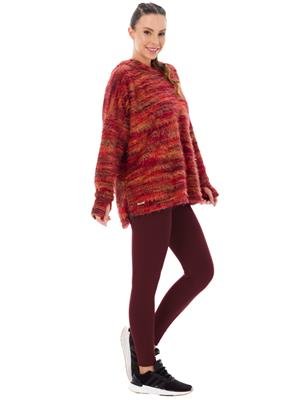 BLUSÃO FEMININO DICORPO AMPLO COM CAPUZ DICORPO FENDA NAS LATERAIS E ABERTURA NO PUNHO 