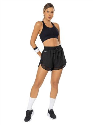 Shorts de Corrida com Transparências e Short Interno Ajustado 