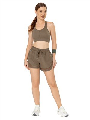 Shorts de Corrida com Transparências e Short Interno Ajustado 