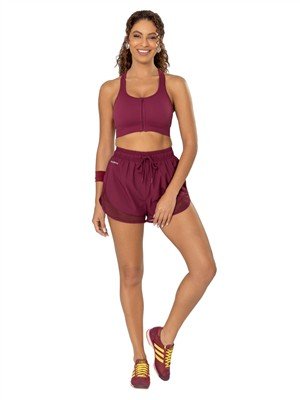Shorts de Corrida com Transparências e Short Interno Ajustado 