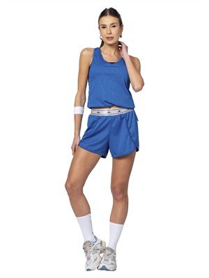 Shorts com Falso Transpasse e Elástico Personalizado na Cintura 