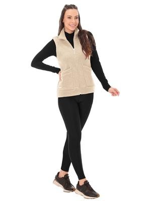 Colete de Soft com Gola Alta e Bolsos Frontais | DiCorpo  